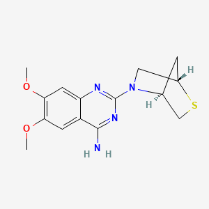 molecular formula C15H18N4O2S B7429485 6,7-dimethoxy-2-[(1S,4S)-2-thia-5-azabicyclo[2.2.1]heptan-5-yl]quinazolin-4-amine 