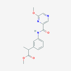 molecular formula C16H17N3O4 B7429517 Methyl 2-[3-[(6-methoxypyrazine-2-carbonyl)amino]phenyl]propanoate 