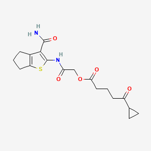 molecular formula C18H22N2O5S B7429574 [2-[(3-carbamoyl-5,6-dihydro-4H-cyclopenta[b]thiophen-2-yl)amino]-2-oxoethyl] 5-cyclopropyl-5-oxopentanoate 