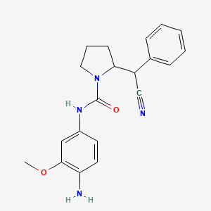 molecular formula C20H22N4O2 B7429612 N-(4-amino-3-methoxyphenyl)-2-[cyano(phenyl)methyl]pyrrolidine-1-carboxamide 