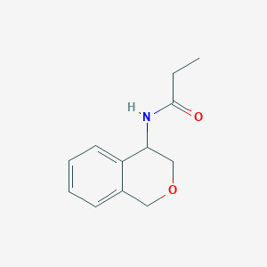 molecular formula C12H15NO2 B7429629 N-(3,4-dihydro-1H-isochromen-4-yl)propanamide 