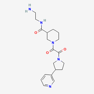 molecular formula C19H27N5O3 B7430042 N-(2-aminoethyl)-1-[2-oxo-2-(3-pyridin-3-ylpyrrolidin-1-yl)acetyl]piperidine-3-carboxamide 