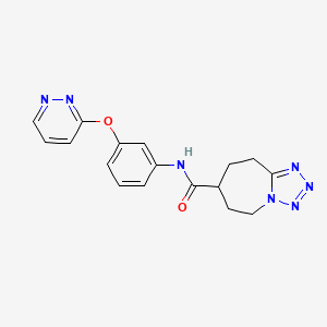 molecular formula C17H17N7O2 B7430059 N-(3-pyridazin-3-yloxyphenyl)-6,7,8,9-tetrahydro-5H-tetrazolo[1,5-a]azepine-7-carboxamide 