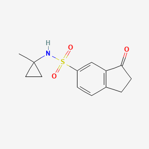 molecular formula C13H15NO3S B7430168 N-(1-methylcyclopropyl)-3-oxo-1,2-dihydroindene-5-sulfonamide 