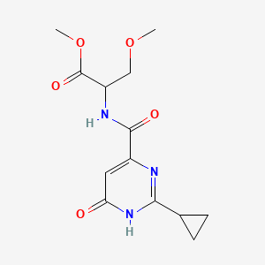 molecular formula C13H17N3O5 B7430216 methyl 2-[(2-cyclopropyl-6-oxo-1H-pyrimidine-4-carbonyl)amino]-3-methoxypropanoate 