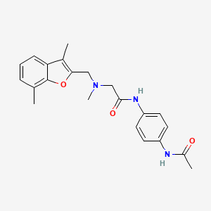 molecular formula C22H25N3O3 B7430254 N-(4-acetamidophenyl)-2-[(3,7-dimethyl-1-benzofuran-2-yl)methyl-methylamino]acetamide 