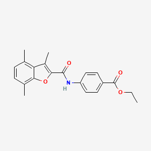 molecular formula C21H21NO4 B7430295 Ethyl 4-[(3,4,7-trimethyl-1-benzofuran-2-carbonyl)amino]benzoate 