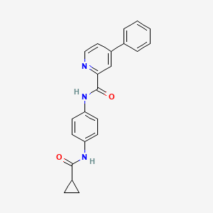 molecular formula C22H19N3O2 B7430302 N-[4-(cyclopropanecarbonylamino)phenyl]-4-phenylpyridine-2-carboxamide 