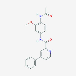 molecular formula C21H19N3O3 B7430326 N-(4-acetamido-3-methoxyphenyl)-4-phenylpyridine-2-carboxamide 