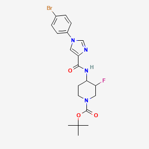 molecular formula C20H24BrFN4O3 B7430344 Tert-butyl 4-[[1-(4-bromophenyl)imidazole-4-carbonyl]amino]-3-fluoropiperidine-1-carboxylate 