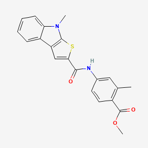 molecular formula C21H18N2O3S B7430351 Methyl 2-methyl-4-[(4-methylthieno[2,3-b]indole-2-carbonyl)amino]benzoate 