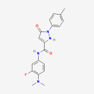 molecular formula C19H19FN4O2 B7430361 N-[4-(dimethylamino)-3-fluorophenyl]-2-(4-methylphenyl)-3-oxo-1H-pyrazole-5-carboxamide 