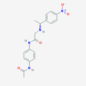 molecular formula C18H20N4O4 B7430416 N-(4-acetamidophenyl)-2-[[(1R)-1-(4-nitrophenyl)ethyl]amino]acetamide 