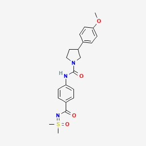 molecular formula C21H25N3O4S B7430455 N-[4-[[dimethyl(oxo)-lambda6-sulfanylidene]carbamoyl]phenyl]-3-(4-methoxyphenyl)pyrrolidine-1-carboxamide 