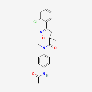 molecular formula C20H20ClN3O3 B7430460 N-(4-acetamidophenyl)-3-(2-chlorophenyl)-N,5-dimethyl-4H-1,2-oxazole-5-carboxamide 