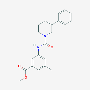 molecular formula C21H24N2O3 B7430465 Methyl 3-methyl-5-[(3-phenylpiperidine-1-carbonyl)amino]benzoate 