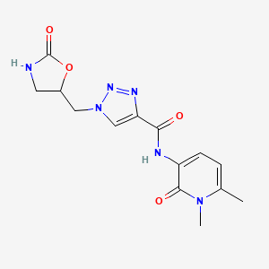 molecular formula C14H16N6O4 B7430558 N-(1,6-dimethyl-2-oxopyridin-3-yl)-1-[(2-oxo-1,3-oxazolidin-5-yl)methyl]triazole-4-carboxamide 