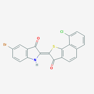 molecular formula C20H9BrClNO2S B074306 3H-Indol-3-one, 5-bromo-2-(9-chloro-3-oxonaphtho[1,2-b]thien-2(3H)-ylidene)-1,2-dihydro- CAS No. 1328-19-4