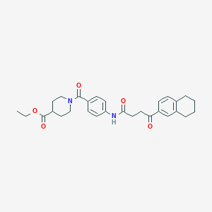 molecular formula C29H34N2O5 B7430638 Ethyl 1-[4-[[4-oxo-4-(5,6,7,8-tetrahydronaphthalen-2-yl)butanoyl]amino]benzoyl]piperidine-4-carboxylate 