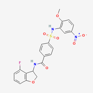 molecular formula C22H18FN3O7S B7433147 N-(4-fluoro-2,3-dihydro-1-benzofuran-3-yl)-4-[(2-methoxy-5-nitrophenyl)sulfamoyl]benzamide 