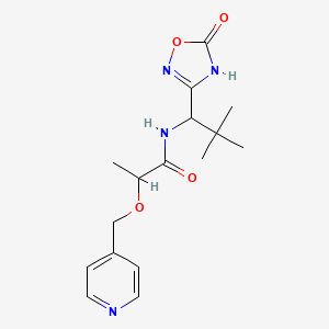 molecular formula C16H22N4O4 B7433633 N-[2,2-dimethyl-1-(5-oxo-4H-1,2,4-oxadiazol-3-yl)propyl]-2-(pyridin-4-ylmethoxy)propanamide 