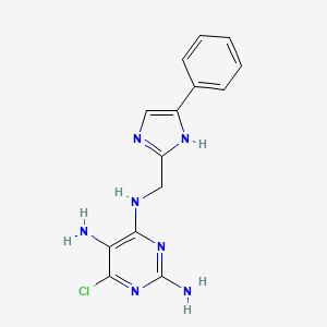 molecular formula C14H14ClN7 B7433743 6-chloro-4-N-[(5-phenyl-1H-imidazol-2-yl)methyl]pyrimidine-2,4,5-triamine 