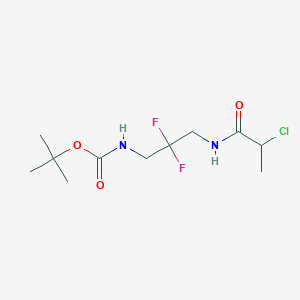 molecular formula C11H19ClF2N2O3 B7434338 tert-butyl N-[3-(2-chloropropanoylamino)-2,2-difluoropropyl]carbamate 