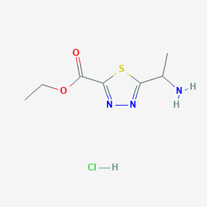 molecular formula C7H12ClN3O2S B7437581 ethyl 5-(1-aminoethyl)-1,3,4-thiadiazole-2-carboxylate hydrochloride 