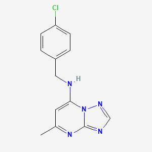 molecular formula C13H12ClN5 B7437595 N-[(4-chlorophenyl)methyl]-5-methyl-[1,2,4]triazolo[1,5-a]pyrimidin-7-amine 
