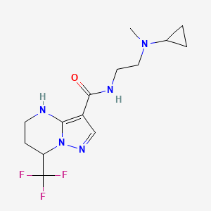 molecular formula C14H20F3N5O B7438037 N-[2-[cyclopropyl(methyl)amino]ethyl]-7-(trifluoromethyl)-4,5,6,7-tetrahydropyrazolo[1,5-a]pyrimidine-3-carboxamide 