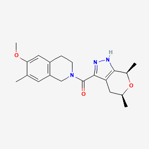 molecular formula C20H25N3O3 B7438628 [(5S,7R)-5,7-dimethyl-1,4,5,7-tetrahydropyrano[3,4-c]pyrazol-3-yl]-(6-methoxy-7-methyl-3,4-dihydro-1H-isoquinolin-2-yl)methanone 