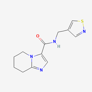 molecular formula C12H14N4OS B7438701 N-(1,2-thiazol-4-ylmethyl)-5,6,7,8-tetrahydroimidazo[1,2-a]pyridine-3-carboxamide 