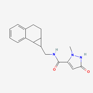 molecular formula C17H19N3O2 B7438801 N-(1a,2,3,7b-tetrahydro-1H-cyclopropa[a]naphthalen-1-ylmethyl)-2-methyl-5-oxo-1H-pyrazole-3-carboxamide 