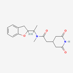 molecular formula C18H22N2O4 B7438805 N-[1-(2,3-dihydro-1-benzofuran-2-yl)ethyl]-2-(2,6-dioxopiperidin-4-yl)-N-methylacetamide 