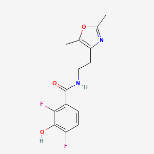 molecular formula C14H14F2N2O3 B7438821 N-[2-(2,5-dimethyl-1,3-oxazol-4-yl)ethyl]-2,4-difluoro-3-hydroxybenzamide 