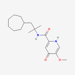 molecular formula C18H28N2O3 B7438896 N-(1-cycloheptyl-2-methylpropan-2-yl)-5-methoxy-4-oxo-1H-pyridine-2-carboxamide 