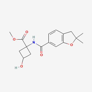 molecular formula C17H21NO5 B7439056 methyl 1-[(2,2-dimethyl-3H-1-benzofuran-6-carbonyl)amino]-3-hydroxycyclobutane-1-carboxylate 
