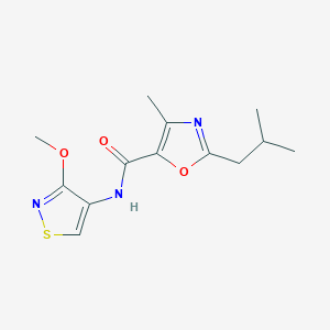 molecular formula C13H17N3O3S B7439166 N-(3-methoxy-1,2-thiazol-4-yl)-4-methyl-2-(2-methylpropyl)-1,3-oxazole-5-carboxamide 