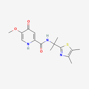 molecular formula C15H19N3O3S B7440276 N-[2-(4,5-dimethyl-1,3-thiazol-2-yl)propan-2-yl]-5-methoxy-4-oxo-1H-pyridine-2-carboxamide 