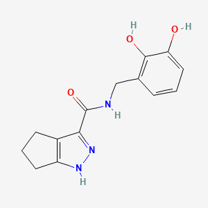 molecular formula C14H15N3O3 B7440281 N-[(2,3-dihydroxyphenyl)methyl]-1,4,5,6-tetrahydrocyclopenta[c]pyrazole-3-carboxamide 