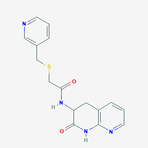molecular formula C16H16N4O2S B7440289 N-(2-oxo-3,4-dihydro-1H-1,8-naphthyridin-3-yl)-2-(pyridin-3-ylmethylsulfanyl)acetamide 
