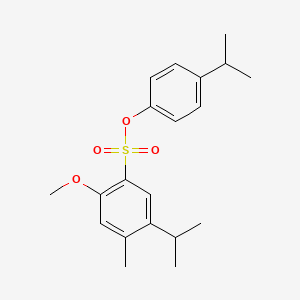 molecular formula C20H26O4S B7440329 4-(Propan-2-yl)phenyl 2-methoxy-4-methyl-5-(propan-2-yl)benzene-1-sulfonate 