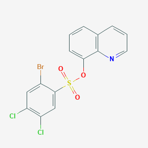 molecular formula C15H8BrCl2NO3S B7440349 Quinolin-8-yl 2-bromo-4,5-dichlorobenzene-1-sulfonate 