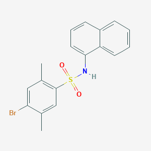 molecular formula C18H16BrNO2S B7440360 4-bromo-2,5-dimethyl-N-(naphthalen-1-yl)benzene-1-sulfonamide 