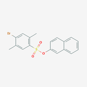 molecular formula C18H15BrO3S B7440381 Naphthalen-2-yl 4-bromo-2,5-dimethylbenzene-1-sulfonate 