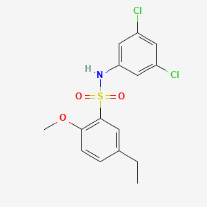 molecular formula C15H15Cl2NO3S B7440403 N-(3,5-dichlorophenyl)-5-ethyl-2-methoxybenzene-1-sulfonamide 
