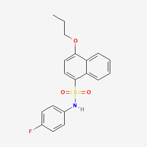 molecular formula C19H18FNO3S B7440421 N-(4-fluorophenyl)-4-propoxynaphthalene-1-sulfonamide 