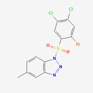 molecular formula C13H8BrCl2N3O2S B7440484 1-(2-bromo-4,5-dichlorobenzenesulfonyl)-5-methyl-1H-1,2,3-benzotriazole 