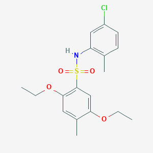 molecular formula C18H22ClNO4S B7440513 N-(5-chloro-2-methylphenyl)-2,5-diethoxy-4-methylbenzene-1-sulfonamide 