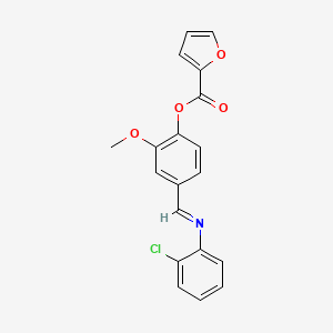 molecular formula C19H14ClNO4 B7441114 [4-[(2-Chlorophenyl)iminomethyl]-2-methoxyphenyl] furan-2-carboxylate 